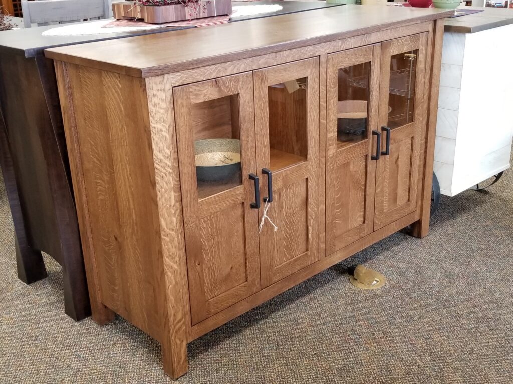 Amish Darlington Dining Table with Storage Cabinet